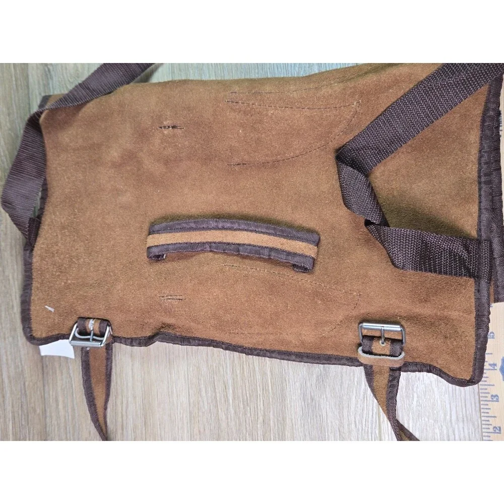 Vtg. Unbranded Suede Leather Chef Knife Roll Storage Case Carrier 8 Pocket